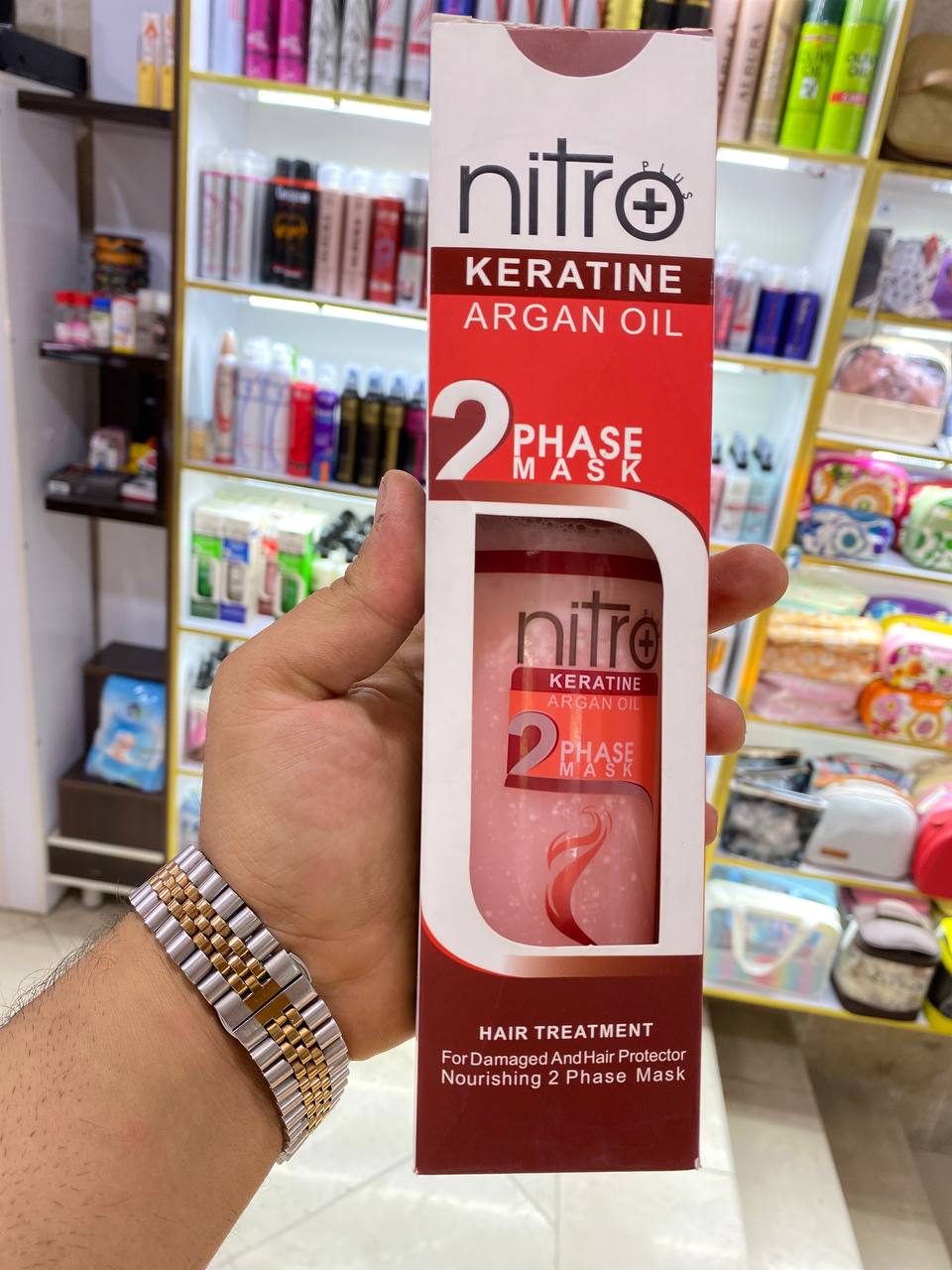 اسپری دوفاز حاوی کراتین و روغن ارگان نیترو پلاس NITRO PLUS